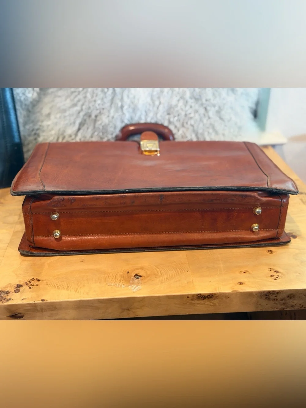 Bosca Leather Briefcase - Brown Classic Men’s Work Bag